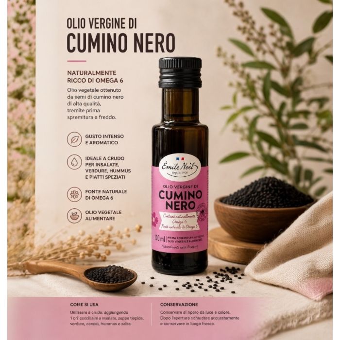 Olio di Cumino Nero – Olio vegetale aromatico da prima spremitura a freddo 100ml