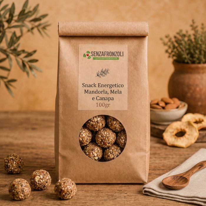 Snack Energetico Mandorla, Mela e Canapa 100gr