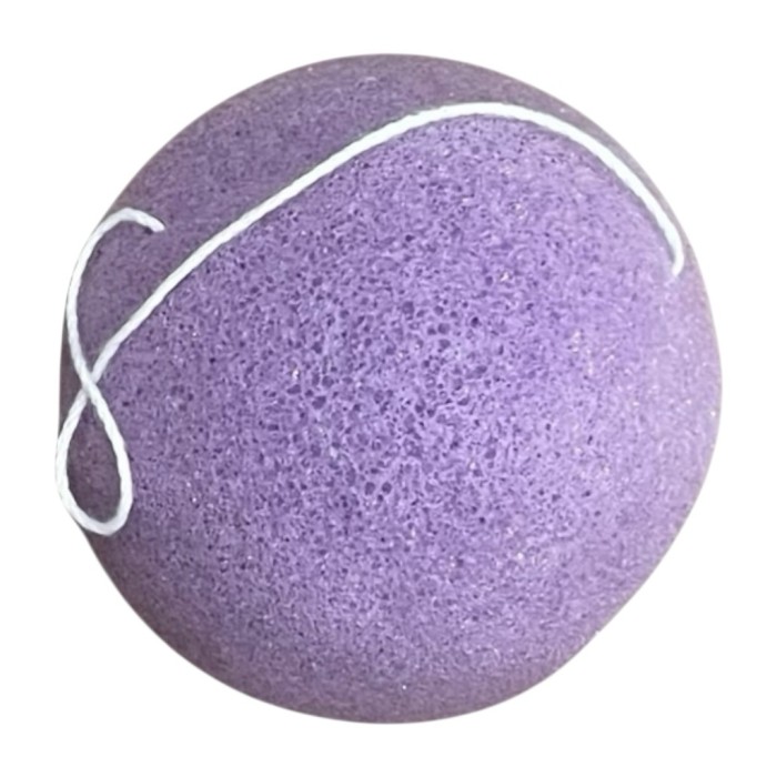 Spugna in fibra di konjac con lavanda per la detersione delicata del viso