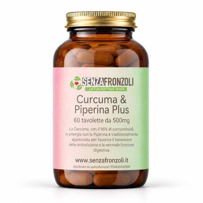 CURCUMA & PIPERINA PLUS – 95% CURCUMINOIDI E PIPERINA – 60 COMPRESSE