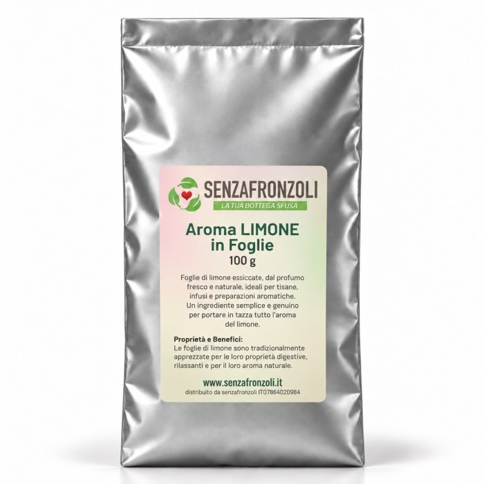 Foglie di limone essiccate per tisana, confezione da 100 g