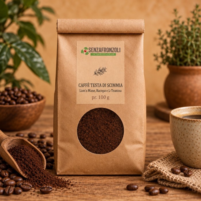 CAFFÈ TESTA DI SCIMMIA – Lion’s Mane, Bacopa e L-Teanina – 100 g