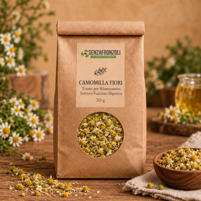 CAMOMILLA FIORI – Tisana per Rilassamento, Sonno e Funzione Digestiva – 50 g