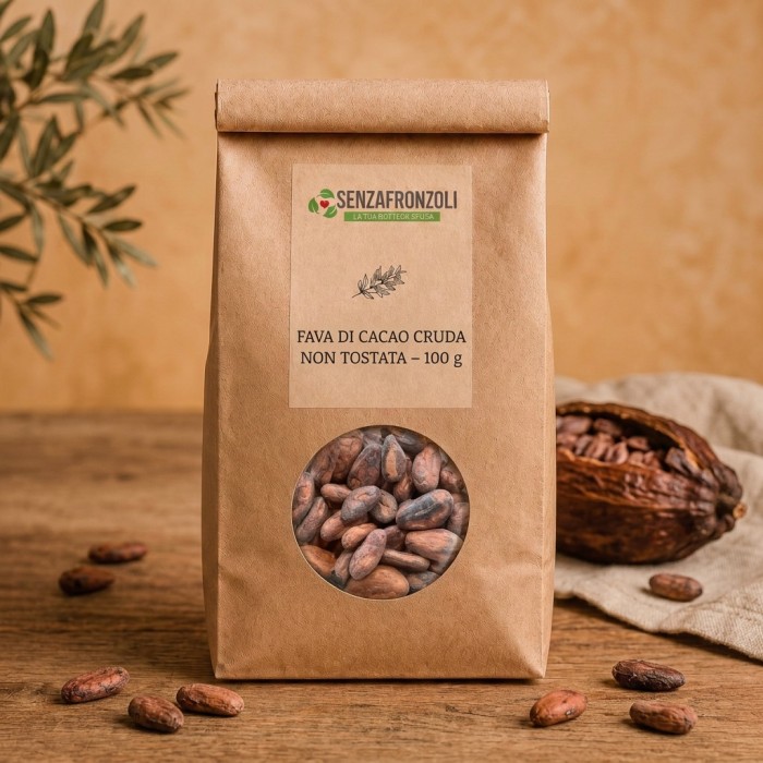 Fave di cacao crude intere non tostate – Senza Fronzoli – 100 g