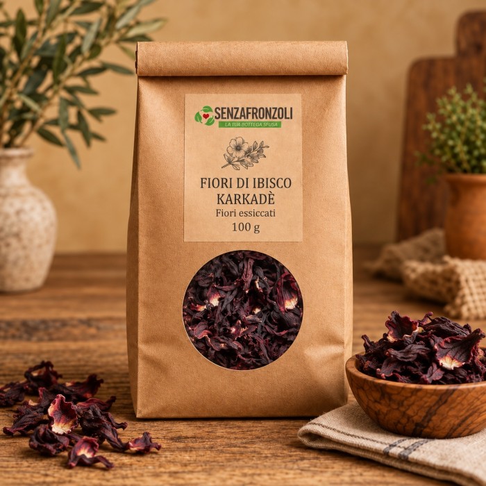 Fiori di Ibisco Karkadè essiccati – Senza Fronzoli – 100 g