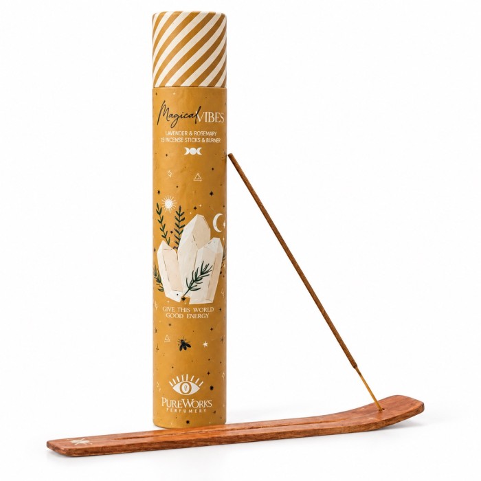 Incenso Lavanda e Rosmarino, 15 bastoncini con porta-incenso