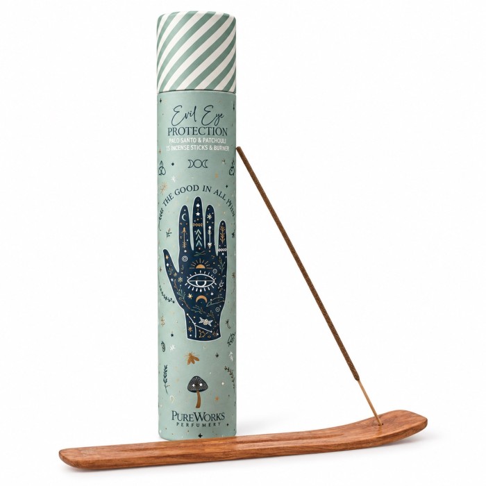 Incenso Patchouli e Palo Santo, 15 bastoncini con porta-incenso