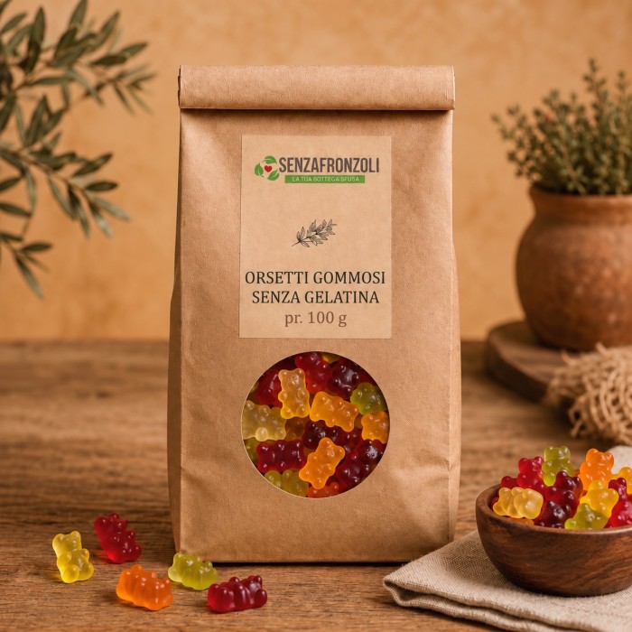 Orsetti gommosi alla frutta senza gelatina – Senza Fronzoli – 100 g