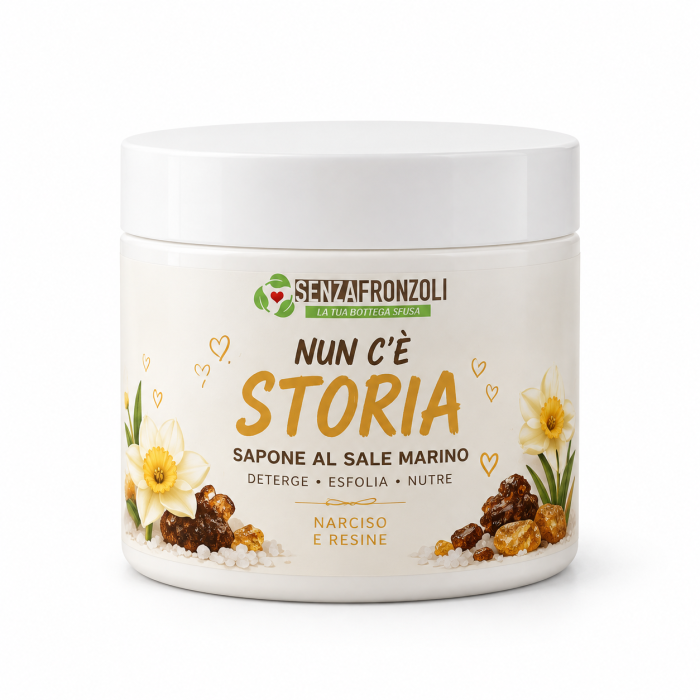 NUN C’È STORIA – SAPONE SCRUB CORPO AL SALE MARINO, NARCISO E RESINE 200 ML