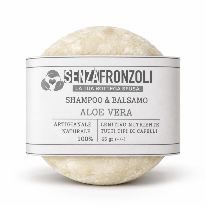 SHAMPOO E BALSAMO SOLIDO ALOE VERA – CAPELLI SECCHI – 65 G