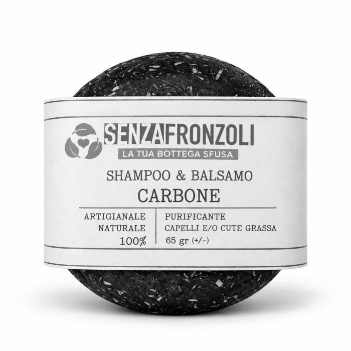 SHAMPOO E BALSAMO SOLIDO AL CARBONE – CUTE GRASSA – 65 G