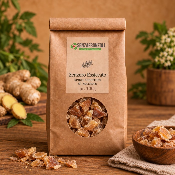 ZENZERO ESSICCATO SENZA COPERTURA DI ZUCCHERO – 100 g