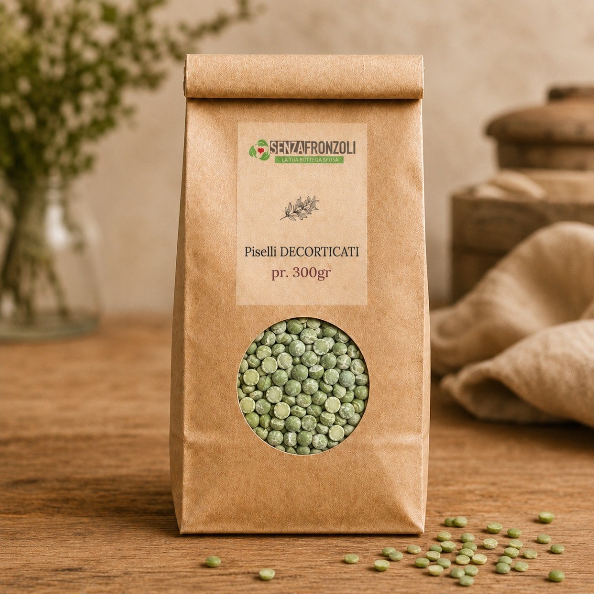 Piselli Verdi decorticati e spezzati – Senza Fronzoli – 300 g