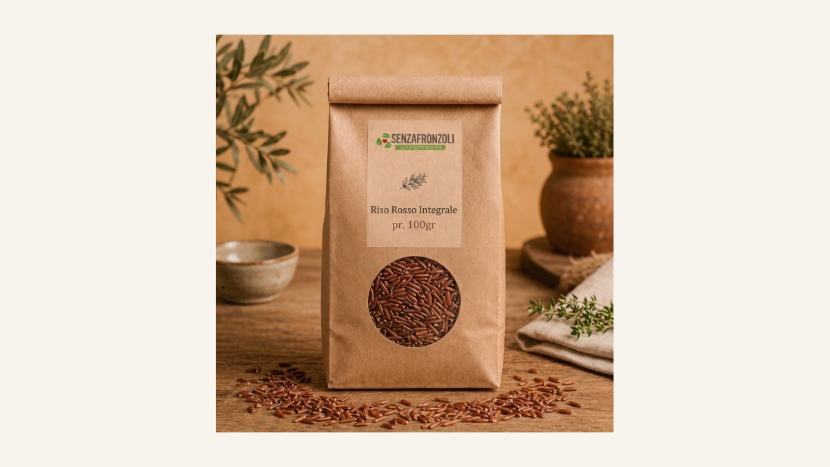 Riso rosso bio con curry di verdure e latte di cocco